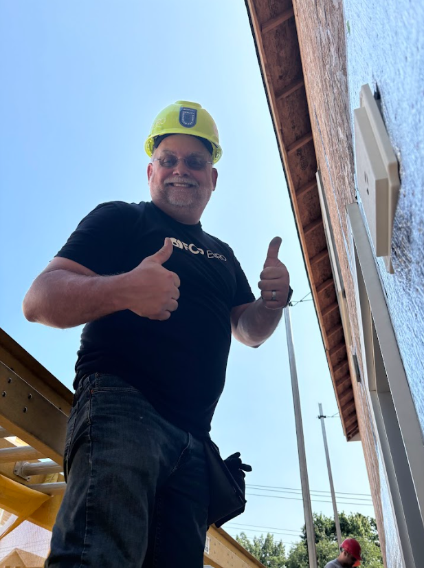 Thumbs up from the FCP Euro on Habitat for Humanity building day