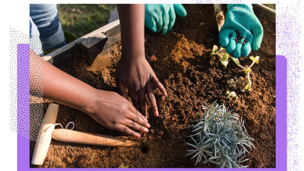People gardening