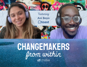 Changemakers from within header with Rachel and Ani stills